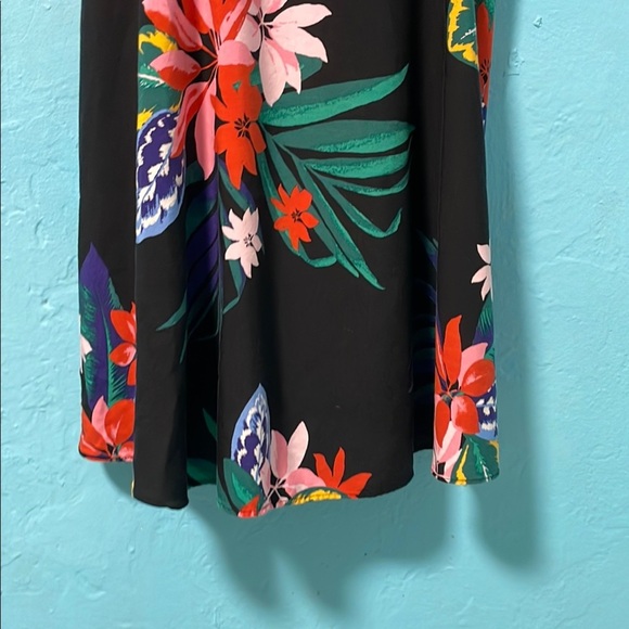 Fit & Flare Black Floral Cami Dress size L - Picture 5 of 7